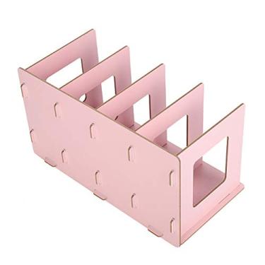 Imagem de AYNEFY Rack de Livraria de Madeira para Decoração Elegante para Adultos Organizador de Escritórios Com Vários Slots (Rosa claro)