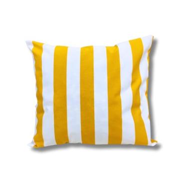 Imagem de Almofada 45x45 Impermeáveis Capa + Refil 1 Unidade (LISTRADO AMARELO)