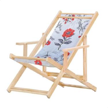 Imagem de Espreguiçadeira Dobrável para Piscina ou Varanda - Madeira Maciça, Com