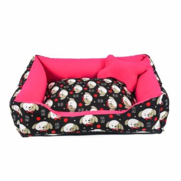 Imagem de Caminha para Cachorro ou Gato Médio Algodão + Ossinho(Cachorro Pink)