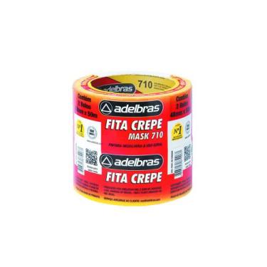 Imagem de Fita Adesiva Branca Papel Crepe 18mm x 50m - 6 Fitas - Adelbras