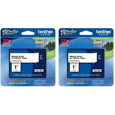 Imagem de Fita laminada Brother Genuine P-Touch TZe-251, pacote com 2