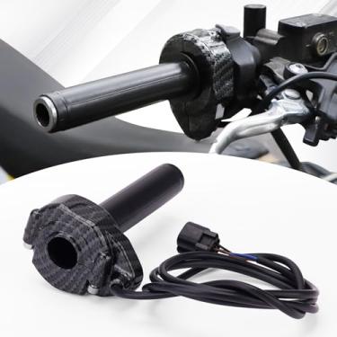 Imagem de URLWALL Guiador eletrônico do acelerador para Sur Ron Light Bee X/S Segway X160 X260, cabo de acelerador de fibra de carbono de imitação de alta precisão com cabo de aceleração (imitação de fibra de