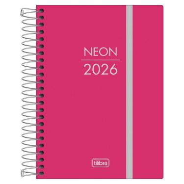 Imagem de Agenda Diária 2026 Espiral M4 176Fls Neon Rosa Tilibra