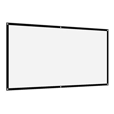 Imagem de Xixian Tela de Projeção Tela Portátil de Projeção de Poliéster Branco Portátil, Leve, Sem Aumento, Fácil de Pendurar, Fácil de Transportar, (87 x 49,2in))