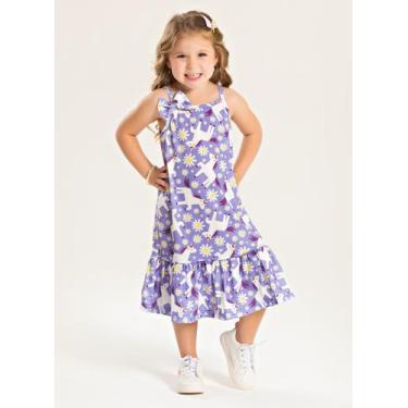 Imagem de Vestido Alcinha com Lacinho Verão Menina Roxo Unicórnios - Molekada, 8