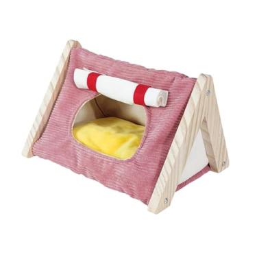 Imagem de IEUDNS Cama para Porquinho-da-índia, Plataforma de Atividades para Esconder Hamster, Casa Quente para Esconder Porquinho-da-índia para Brincar, Ratos Dormind, rosa