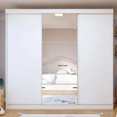 Imagem de Guarda-Roupa Infantil Elô 3 Portas 4 Gavetas com Espelho Branco - Mina