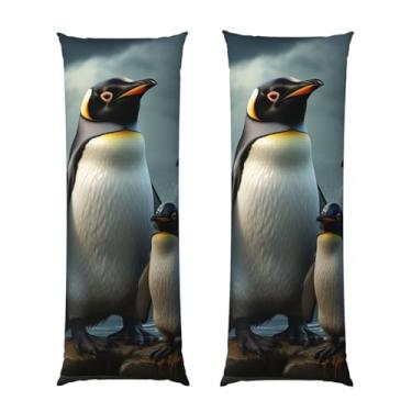 Imagem de Capa de travesseiro corporal família pinguim ultra macia com zíper oculto capa de travesseiro longa capa de travesseiro respirável 50,8 cm x 137,2 cm capa de almofada decorativa para sofá de quarto