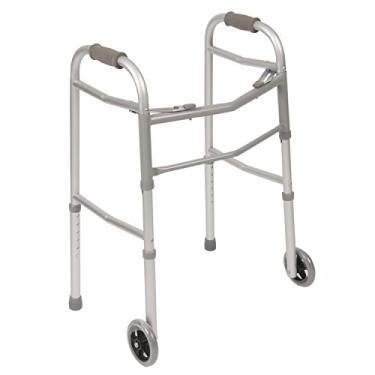 Imagem de Andador dobrável de liberação única ajustável PCP com rodas, Grey (With Skis & Wheels), Adult (Double Release)