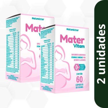 Imagem de Kit Mater Vitam Suplemento Gestante Maternidade Gravidez Natunectar - 2 unid (120 cápsulas)