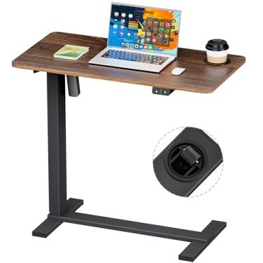 Imagem de BIZUM Mesa de cabeceira overbed com rodas, nogueira