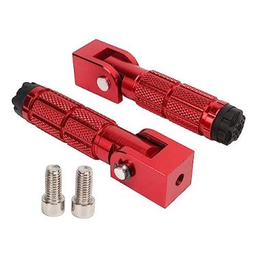 Imagem de Estacas Dianteiras para Motocicleta, 2 Peças, Dobráveis, M8, Liga de Alumínio Antiderrapante para Bicicletas, Atv, Utv, Kart, Pedal do Passageiro (Vermelho)