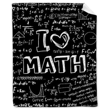Imagem de Cobertor de flanela macia I Love Math, cobertores para sofá-cama, presentes de matemática para meninos e meninas, pequeno, 127 x 102 cm para crianças/crianças