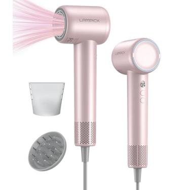 Imagem de Secador de cabelo, secador de cabelo de 150.000 RPM com íons negativos de 500 m, secador de cabelo iônico leve para viagem com difusor magnético e bocal para secagem rápida, motor sem escova de baixo