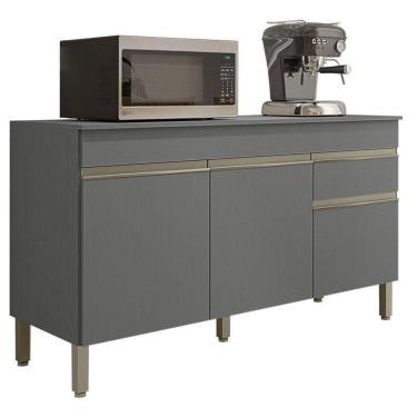 Imagem de Balcão De Pia Line 150 Cm Com Tampo Gris - Kits Paraná