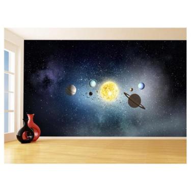 Imagem de Papel De Parede 3D Espaço Estrelas Planetas 3,5M Nsp180 - Você Decora