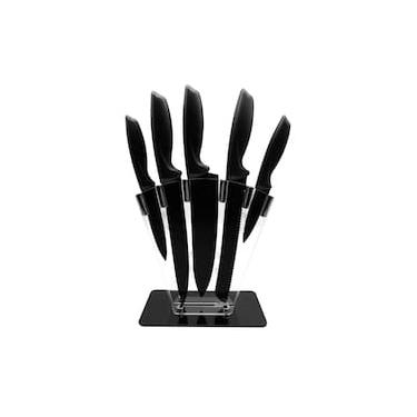 Imagem de Jogo de Facas Hauskraft Manhattan com Cepo Preta – 6 Peças