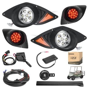 Imagem de 10L0L Kits de lanterna traseira de faróis de LED para carrinho de golfe (12V) para Yamaha G29 YDR Drive 2007up com setas interruptor buzina luzes de freio arnês
