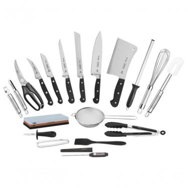 Imagem de Kit Chef Tramontina Century Com Lâminas Em Inox Com Maleta 20 Peças
