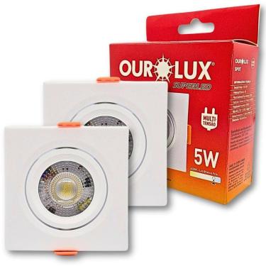 Imagem de Kit 2 Spot Led Quadrado 5W 6400K Branco Frio Direcionável