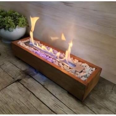 Imagem de Lareira Ecológica Madeira Portátil - 55cm X 15 CMS e 7 CMS De Altura.