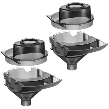 Imagem de Gulfmew 2 conjuntos de funis de substituição compatíveis com funil de peças de reposição Baby Brezza e tampa dispensador de fórmula para bebê, cinza