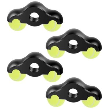 Imagem de DJAPWPX Conjunto de 4 adaptadores de pés de balancim resistente ao desgaste para uso interno, tapete para pés de ciclismo interno com bola de tênis para ciclismo interno