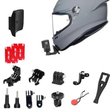 Imagem de Kits de montagem de queixo compatíveis com AGV K6/K6S kit de montagem de câmera ajustável para Gopro Hreo Insta360 Srago DJI Etc. (11 peças)