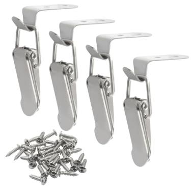 Imagem de Moicstiy 4 peças de travas de caixa de ferramentas de 90 graus, fechaduras de armário de aço inoxidável e ferrolho de porta-malas, completo com parafusos para reboque, armário, caixa