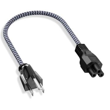 Imagem de Cabo de alimentação de 3 pinos AC para laptop, cabo de alimentação universal trançado de 0,3 m para Laptops/notebooks, monitores, impressoras, scanners Dell HP, LG, Lenovo, Acer, Acer, Toshiba, Sony