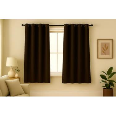 Imagem de Cortina Blackout Blecaute Quarto Tecido 200 x 130 Curta Janela Sala (Marrom)