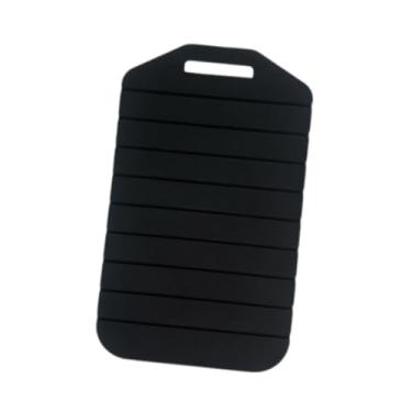 Imagem de ＫＬＫＣＭＳ Tábua de corte dobrável portátil com alça de fácil manuseio, utensílios de cozinha, tapete de corte de silicone para frutas, carnes, vegetais, Preto