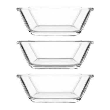 Imagem de Jogo 3 Petisqueiras Quadrada Vidro Casual 90Ml Class Home