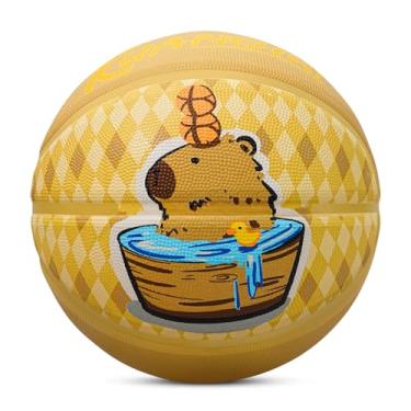 Imagem de Kuangmi Bola de basquete extravagante, tamanho 7 (75 cm), bola de rua de borracha, feita para jogos de basquete internos e externos (capivara)