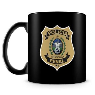 Imagem de Caneca de Cerâmica Polícia Penal do Rio de Janeiro - 325ml - 100% Pret