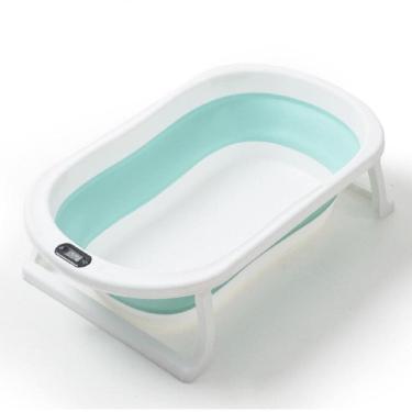 Imagem de Banheira Termometro Portátil Flexível Dobrável Bebe Infantil