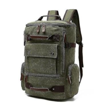 Imagem de Mochilas lona ombro casual mochila militar verde - HUOGUO