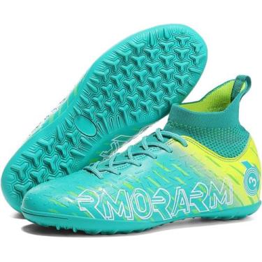 Imagem de Tênis de futebol masculinos de futebol com pontas longas, couro e borr