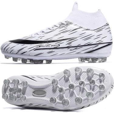 Imagem de Tênis de futebol masculinos de futebol com pontas longas, couro e borr