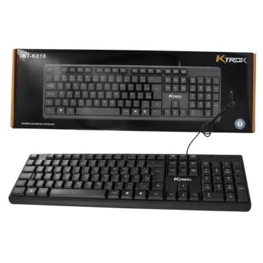 Imagem de Teclado Office Ktrok C/Fio Usb Preto Layout Abnt2 Português