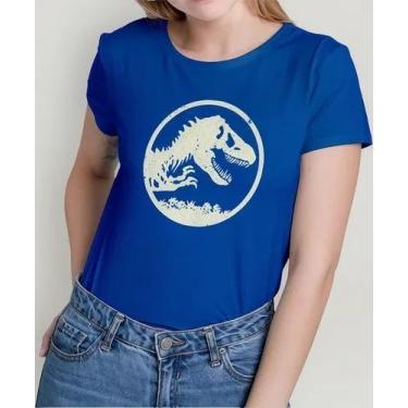 Imagem de Camiseta Camisa Adulto Feminina Masculina Algodão Filme Dinossauro Jur
