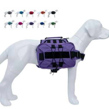 Imagem de Mochila grande para cães, bolsa de sela para cães ao ar livre, com bolsos laterais para cães pequenos, médios e grandes, mochila tática ajustável para caminhadas, viagens, acampamento, treinamento,
