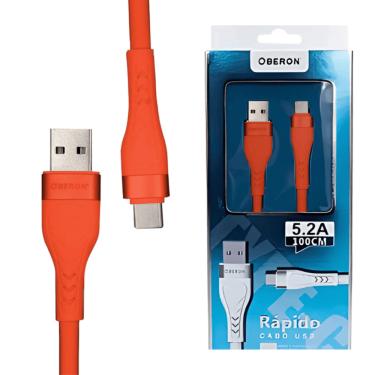 Imagem de Cabo USB Tipo C para Celular 5.2A cabo 1M OR-C001/C1 Laranja