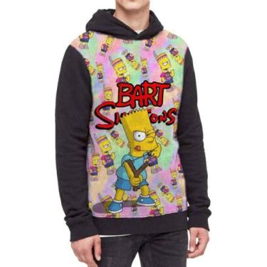 Imagem de Moletom Com Capuz The Simpsons Bart Simpson Ref:433 - smoke, Preto, GG