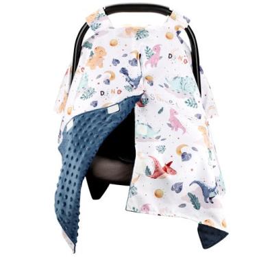 Imagem de Capa de assento de carro para bebê DILIMI Warm Minky Dinosaur Nursing