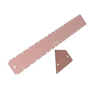 Imagem de RiToEasysports Conjunto de Ferramentas de Medição de Guitarra Acústica Elétrica, Régua de Pescoço de Alumínio para Profissionais, Prata Antioxidação (Ouro)