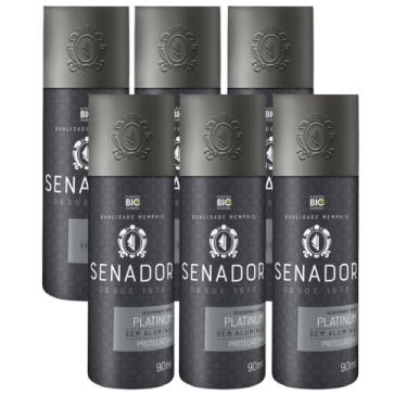 Imagem de Kit 6 Desodorante Spray Senador Platinum 90ml