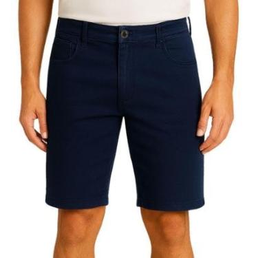 Imagem de Bermuda Masculina Sarja Vih Triny Azul Marinho Conforto, Estilo e Alta Qualidade-Masculino