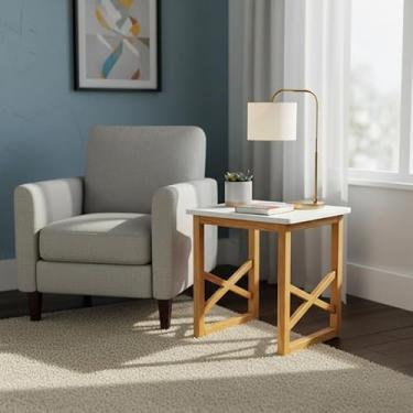 Imagem de Mesa de Centro em Madeira Quadrada Lateral apoio Sofá (Branco)